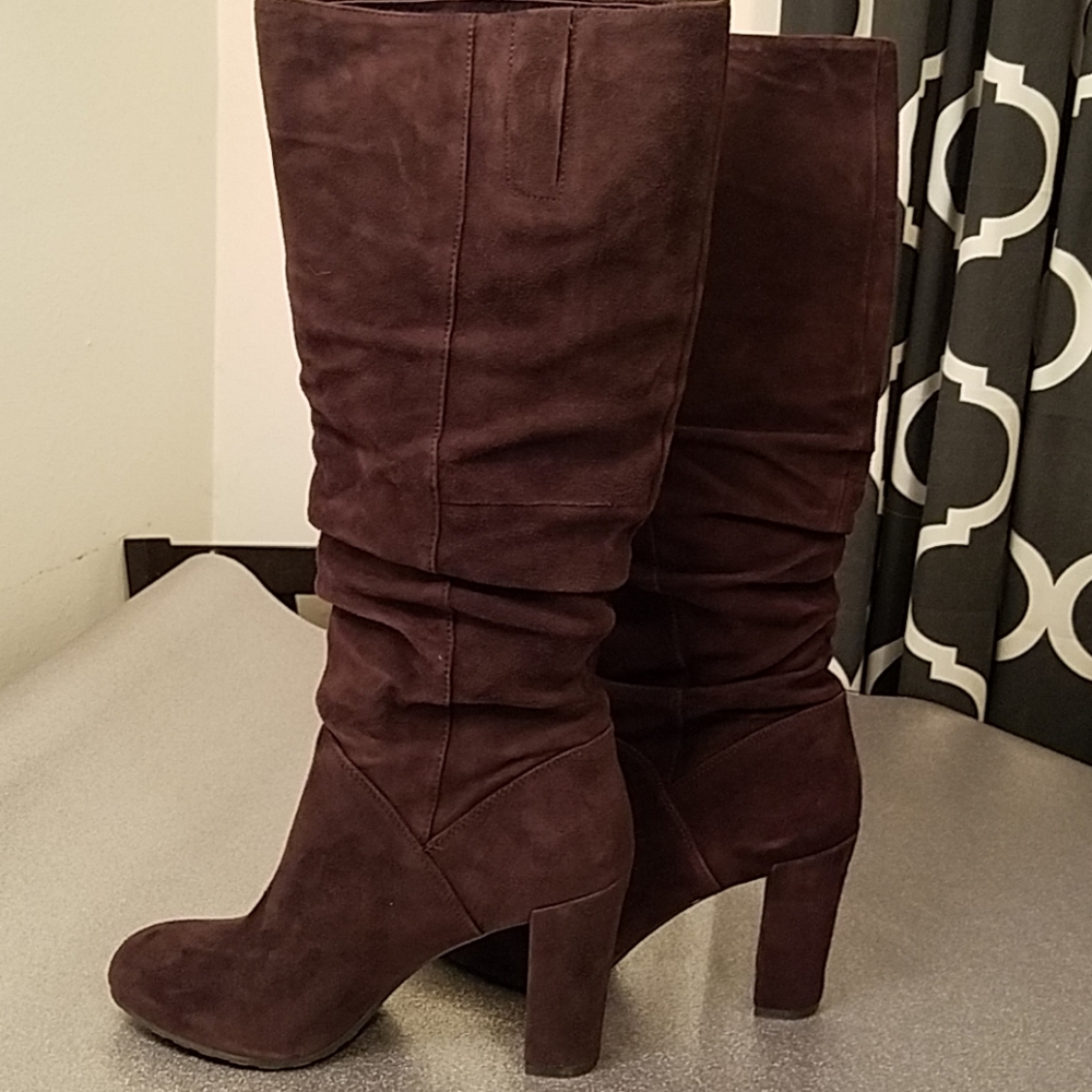 NINE WEST Brown Suede Slouchy Boots
